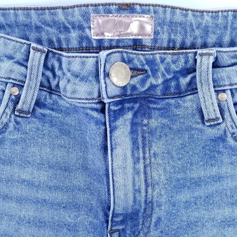 KUT from the Kloth Womens Shorts Jane 6 Blue Distressed High Rise Denim‎ Raw Hem